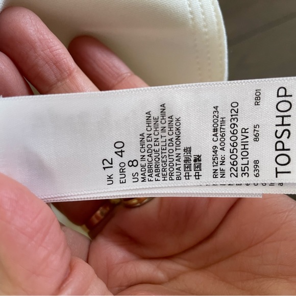 Topshop strapless dress cream size 8 EUC - Picture 4 of 4